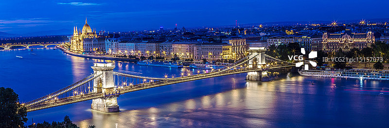 布达佩斯全景 - 链桥图片素材