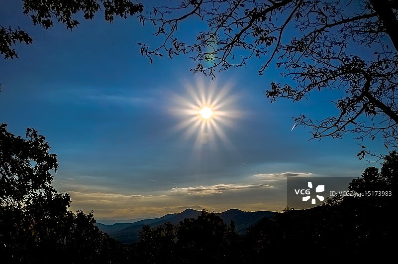 蓝岭公园道的傍晚图片素材