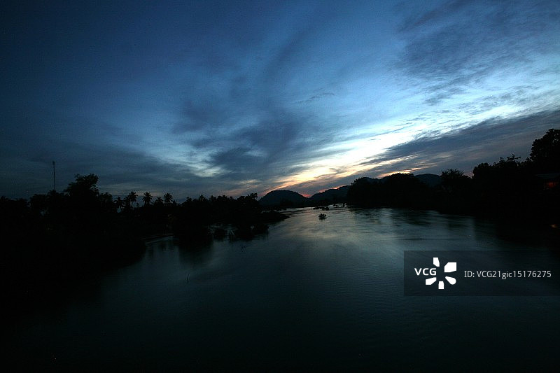 湄公河的黄昏图片素材
