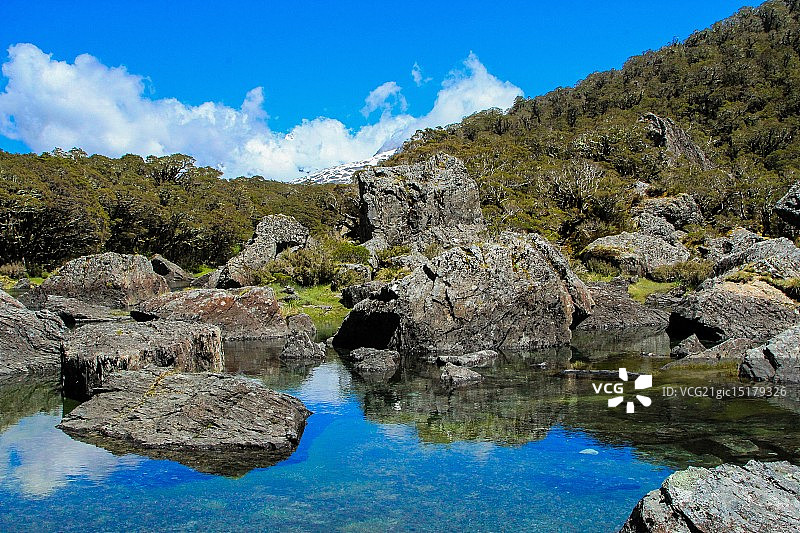 路特本步道上的池塘图片素材