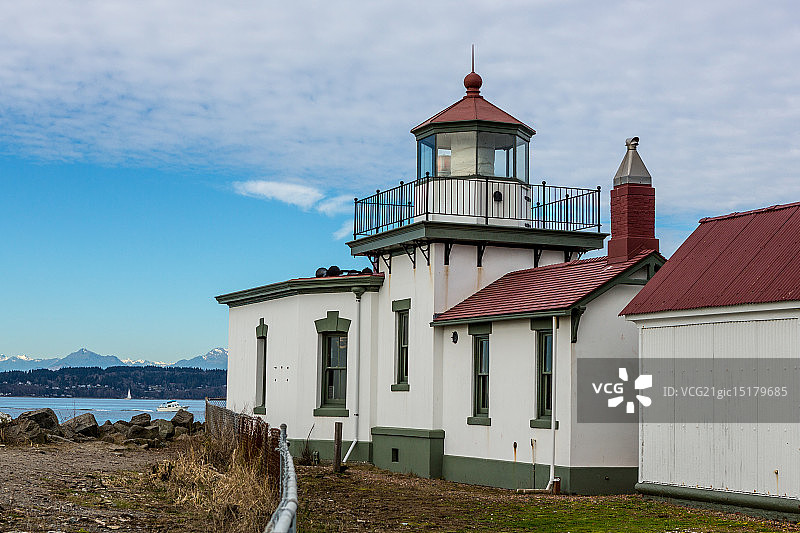 华盛顿州探索公园灯塔图片素材
