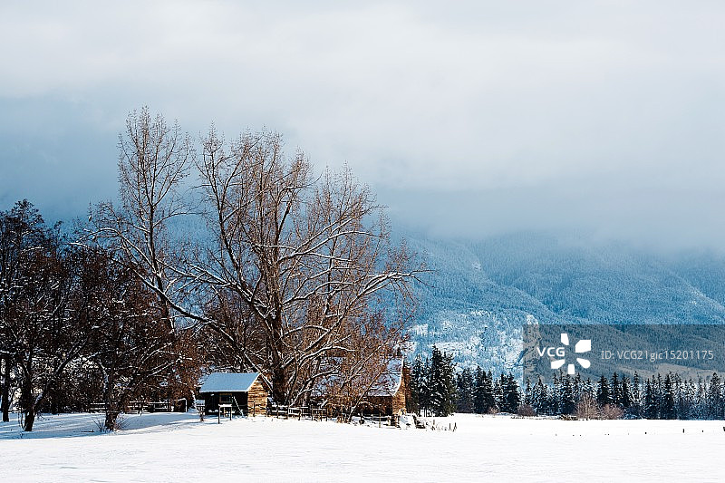 奥肯那根山谷的加拿大先驱者场景图片素材