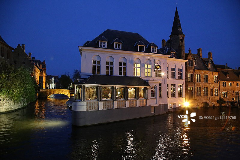 布鲁日夜景图片素材