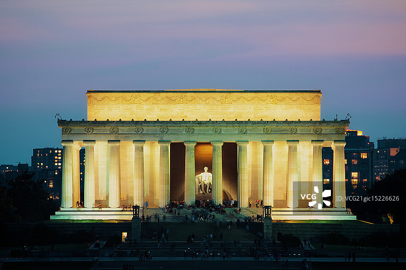 林肯纪念堂黄昏图片素材