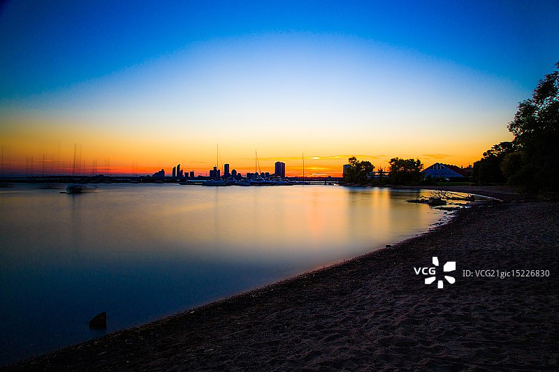 安大略湖日落图片素材