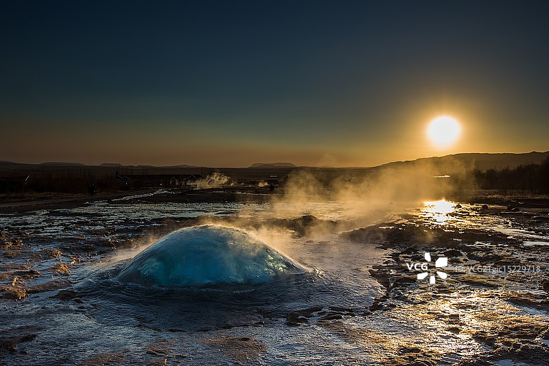 斯特罗克间歇泉的泡泡图片素材