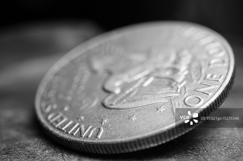 银色艾森豪威尔纪念币图片素材