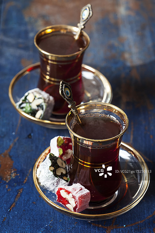 土耳其茶和甜点图片素材