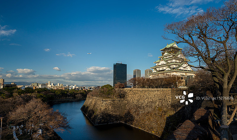 大阪城日落时分图片素材