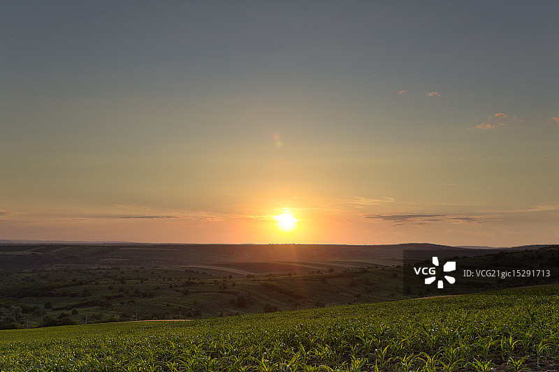 夏至日落图片素材
