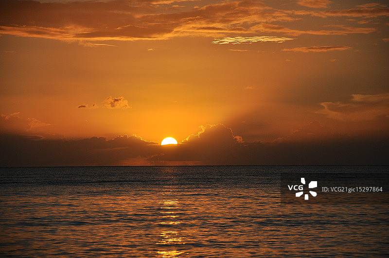 加勒比日落图片素材