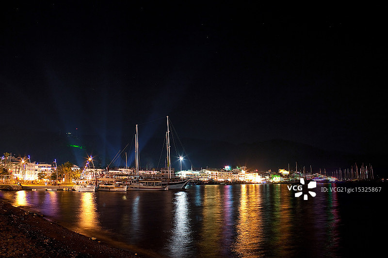 土耳其马尔马里斯夜景图片素材