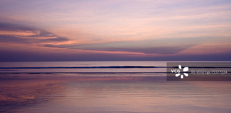 缆绳海滩日落图片素材