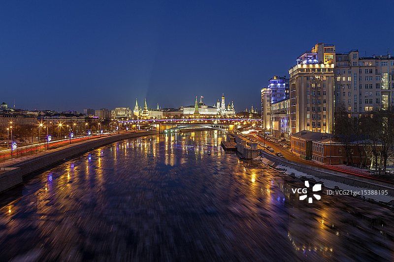 莫斯科夜景图片素材