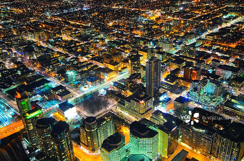 从加拿大国家电视塔俯瞰多伦多图片素材