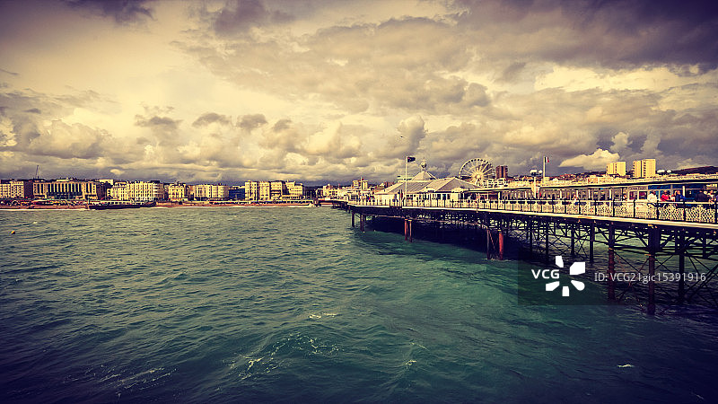 英国布莱顿码头彩色风光图片素材