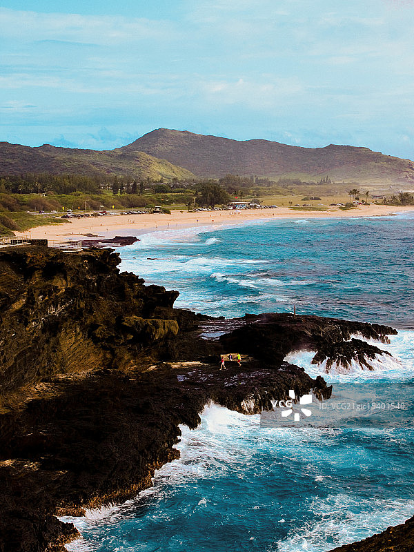 哈罗纳喷潮口，欧胡岛图片素材