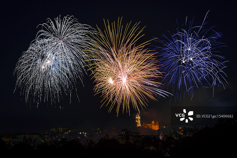 法国国庆日烟花图片素材