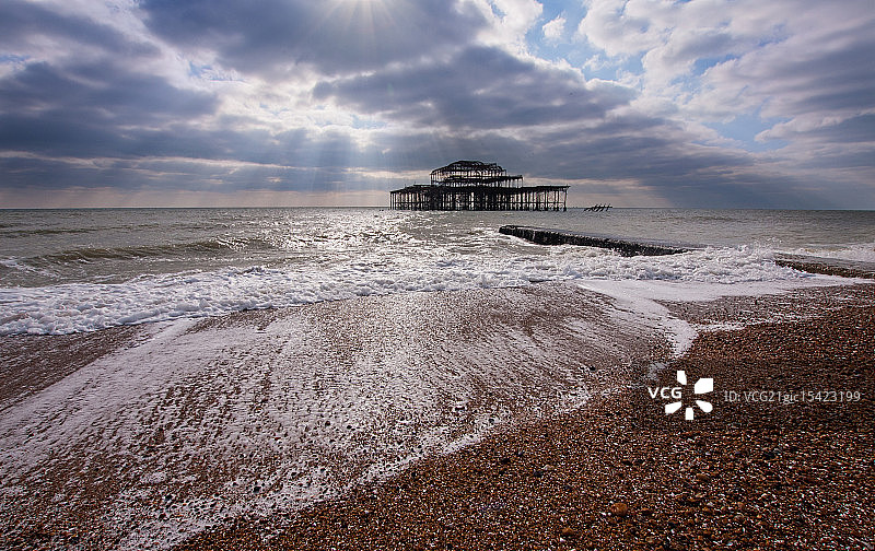 布莱顿西码头遗址图片素材