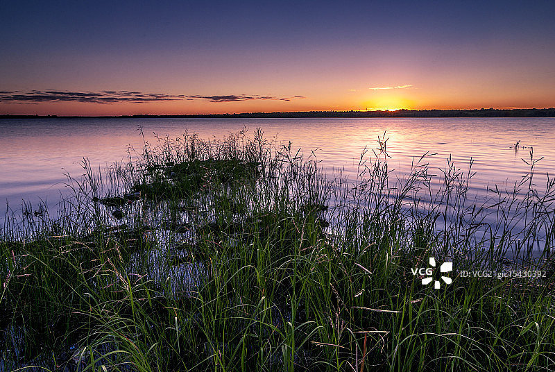 渥太华河日落图片素材