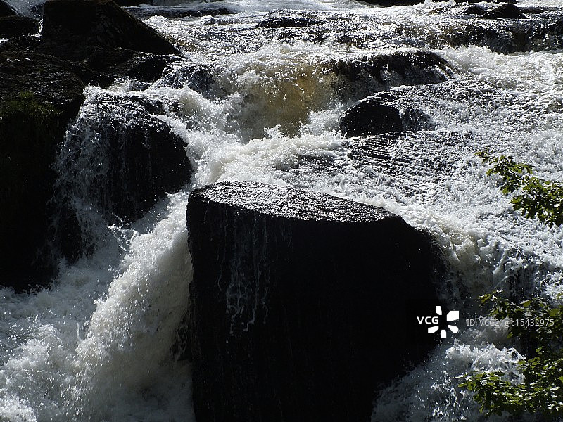 英国威尔士斯诺多尼亚瀑布图片素材