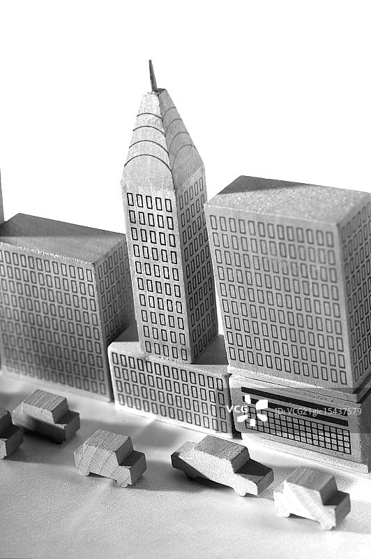 木制街区城市街道图片素材