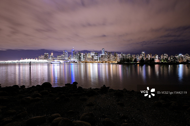 温哥华市中心夜景图片素材