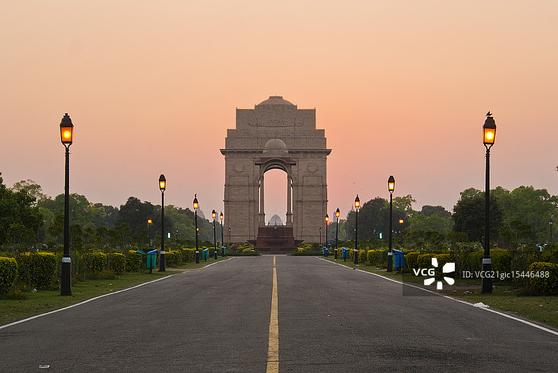 印度门日落图片素材
