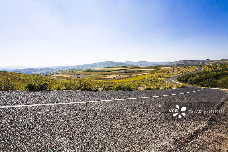 河北草原天路风光图片素材