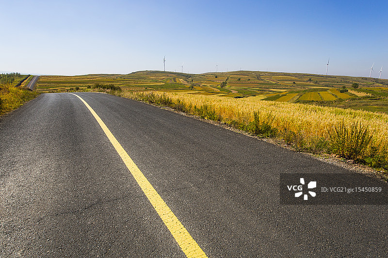 河北草原天路风光图片素材