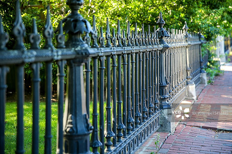 波士顿公共花园的栅栏图片素材