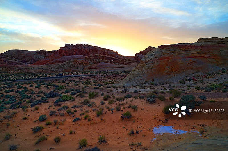 火焰谷的日落图片素材