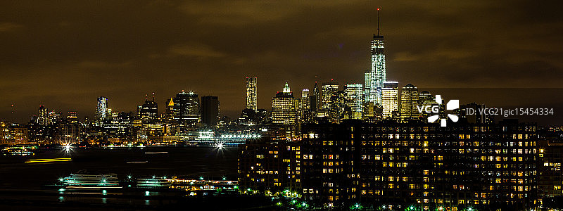 曼哈顿下城与纽约世贸中心图片素材