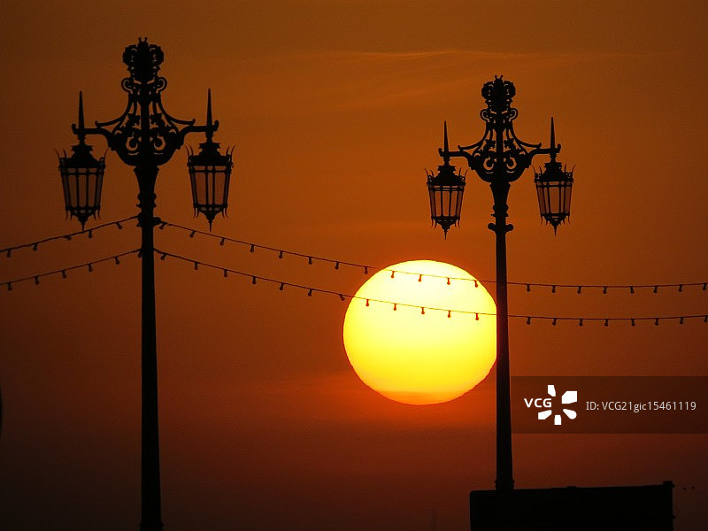 布莱顿的日落图片素材