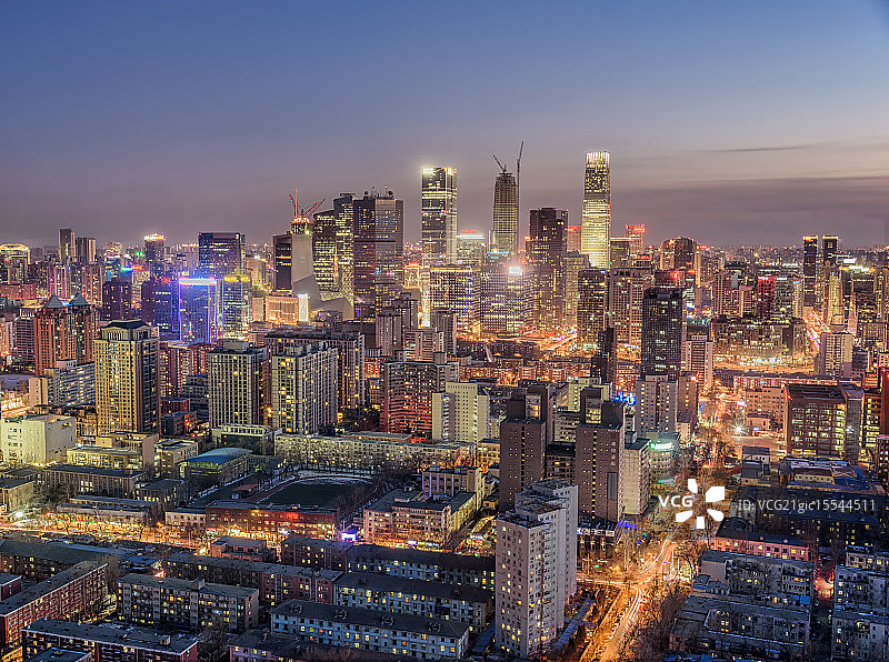 北京国贸CBD城市夜景图片素材