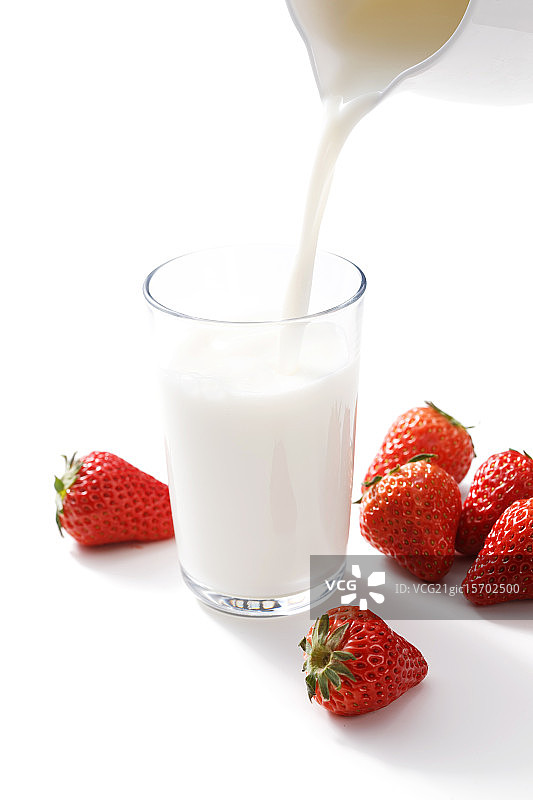 牛奶和草莓图片素材