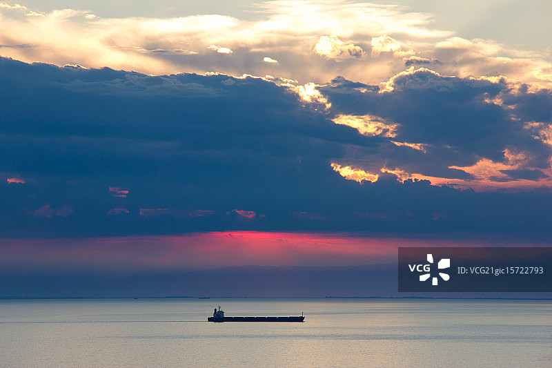 斯洛文尼亚皮兰的日落图片素材