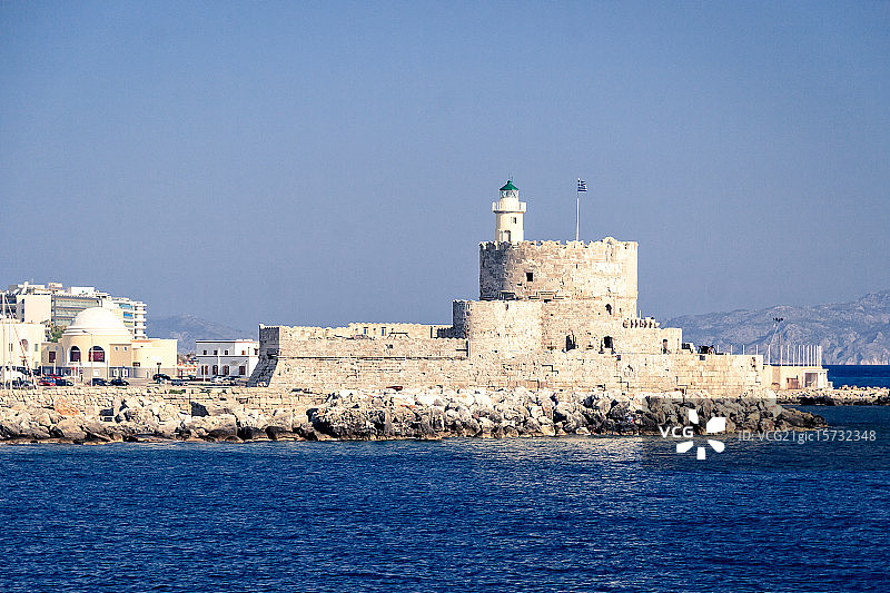 曼德拉基港的灯塔图片素材