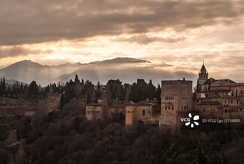 格拉纳达日落图片素材