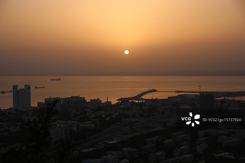 海法的日出图片素材