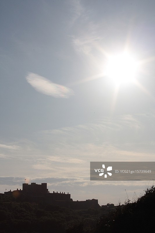 多佛城堡上空的清晨图片素材