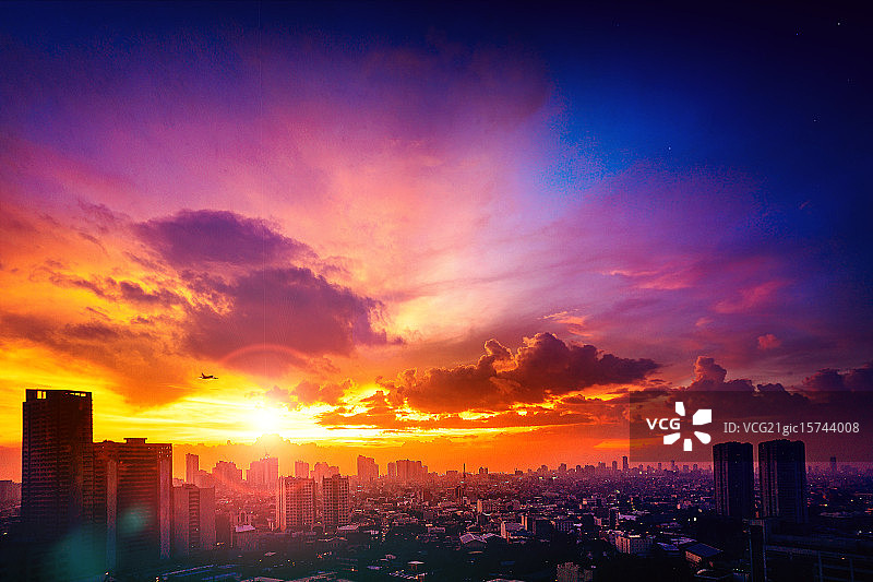 马卡蒂日落图片素材