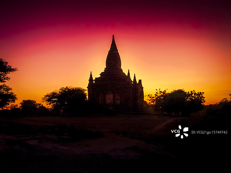 蒲甘日落图片素材