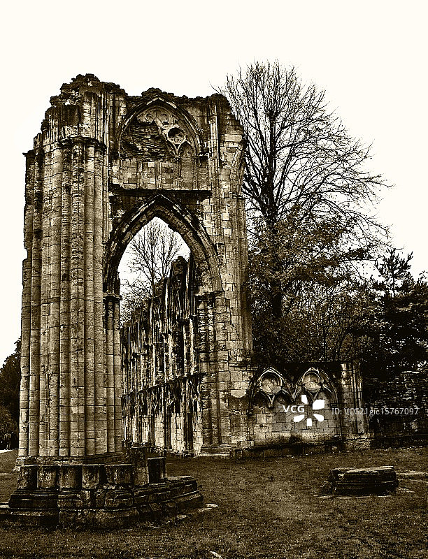 约克圣玛丽修道院图片素材