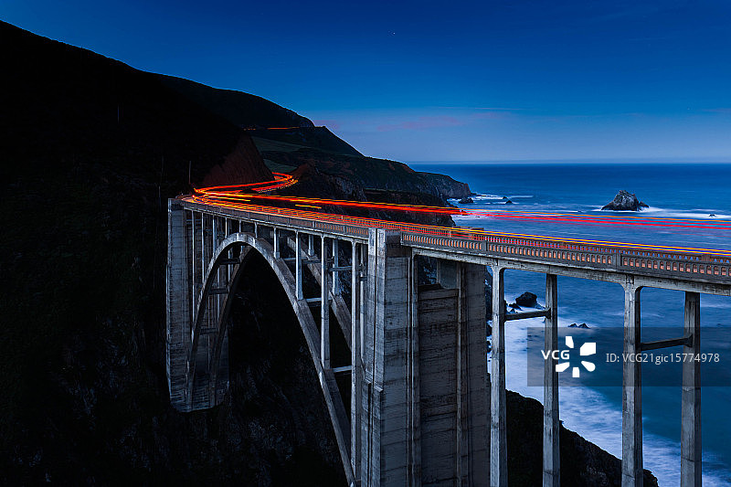 比克斯比大桥的黎明图片素材