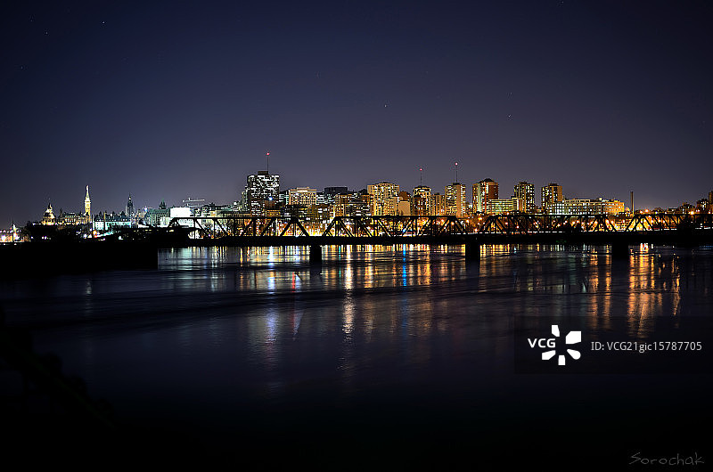 渥太华城市夜景图片素材