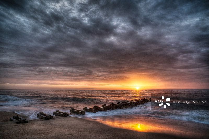 里霍博斯比奇日落图片素材