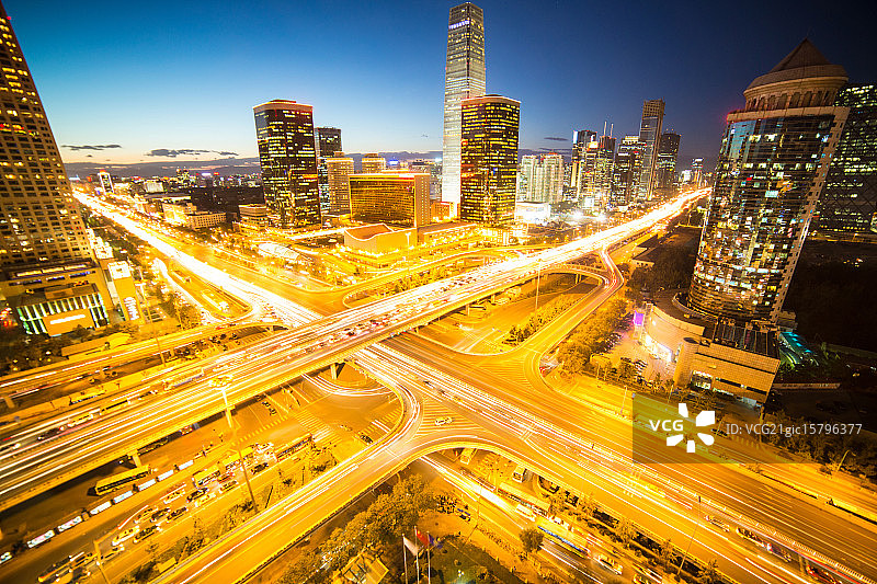 北京城市天际线夜景图片素材