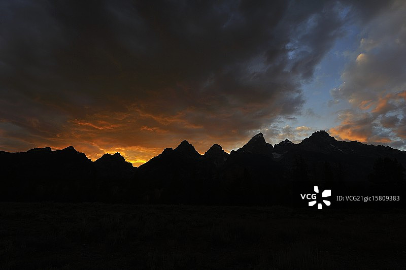 提顿峰的日落图片素材