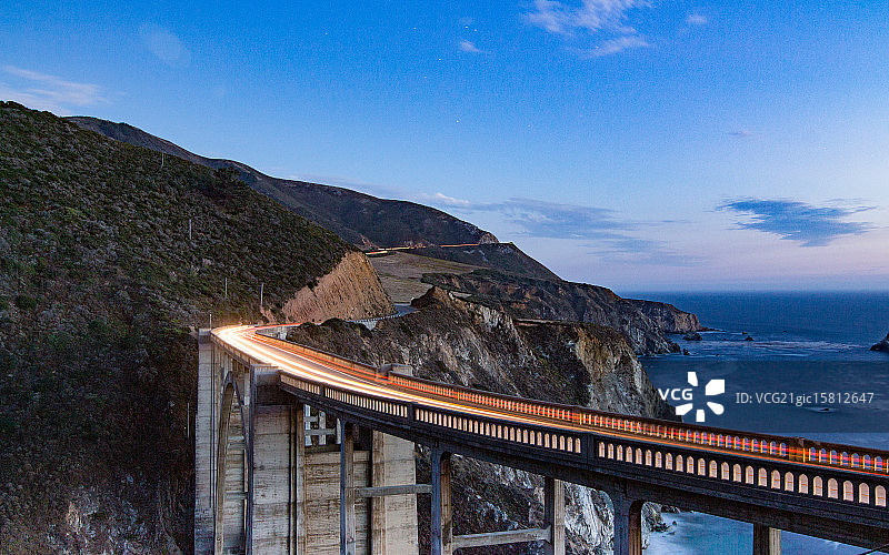 比克斯比大桥的暮光图片素材